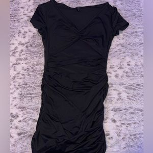 Criss-Cross Cut Out Ruched Side Bodycon Dress